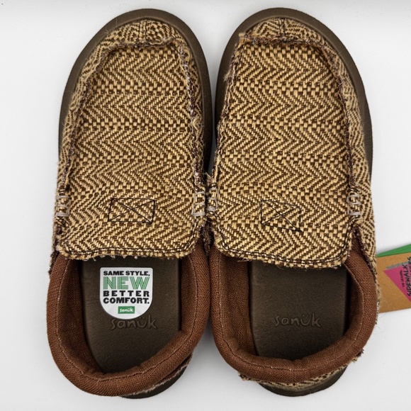 NWT Sanuk Original Sidewalk Surfers Chiba Jute Loafer Brown Men's Size 7 Vegan - Picture 6 of 12